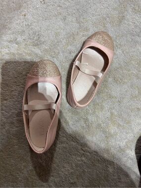 The Children's Place Pink Glitter Cap-Toe Mary Jane Flats